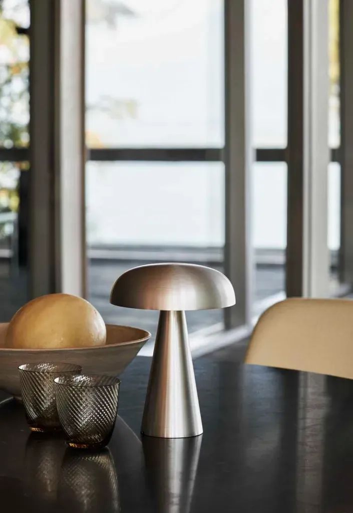 Lampe de nuit LED style rétro champignon