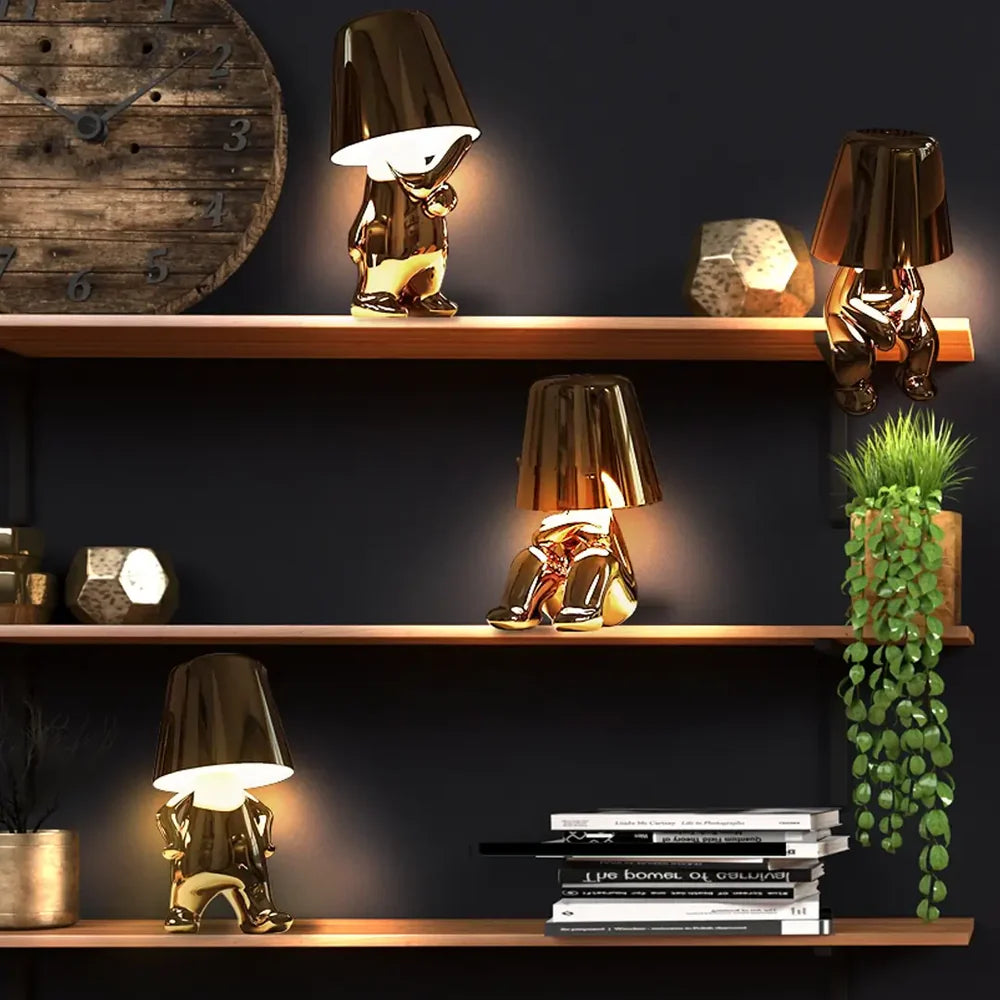 Penseurs Dorés – Collection de Lampes