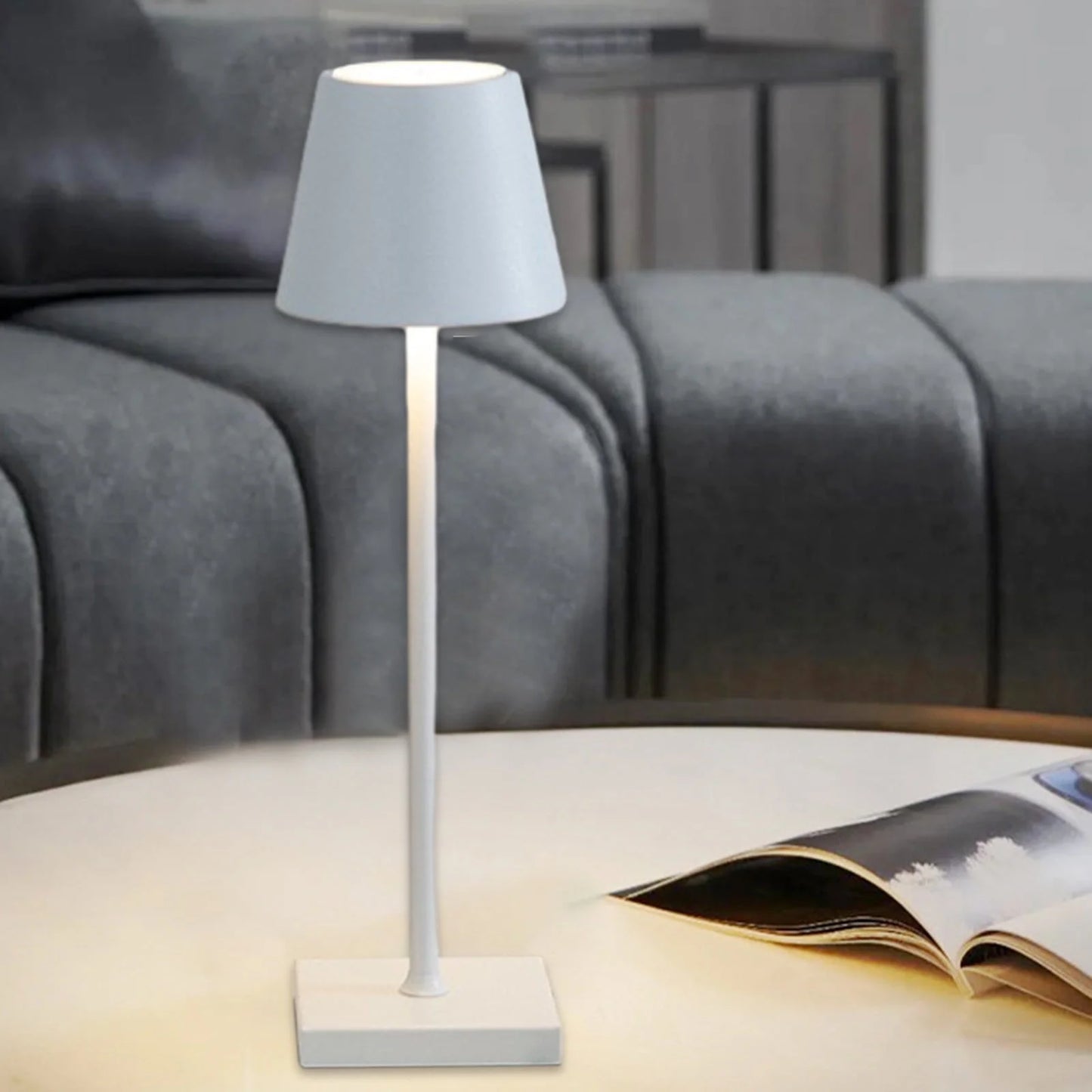 Lampe de Table LED Rechargeable — Commande Tactile, 3 Niveaux de Luminosité