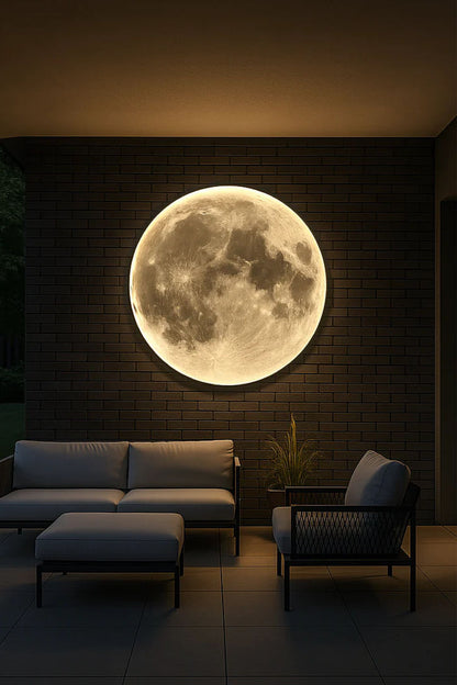 Peinture Lumineuse de Luxe au Style Moderne – Lune et Terre