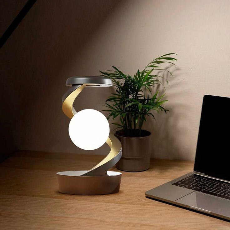Lampe boule flottante rotative