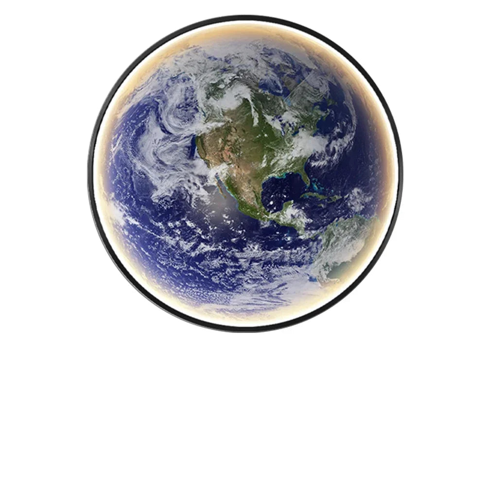 Peinture Lumineuse de Luxe au Style Moderne – Lune et Terre