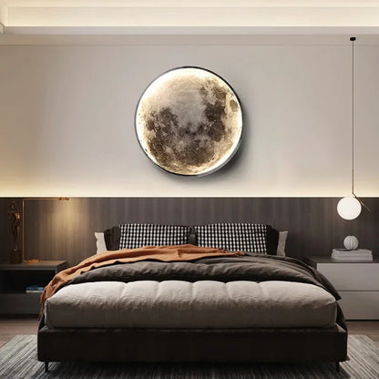 Peinture Lumineuse de Luxe au Style Moderne – Lune et Terre