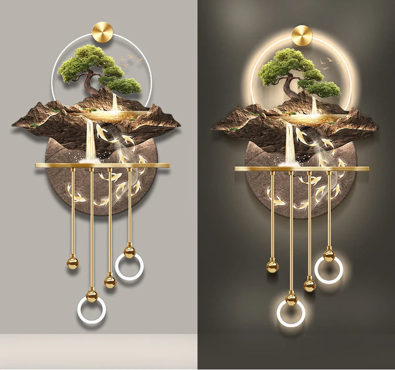 Rivière Dorée – Lampe Murale Artistique