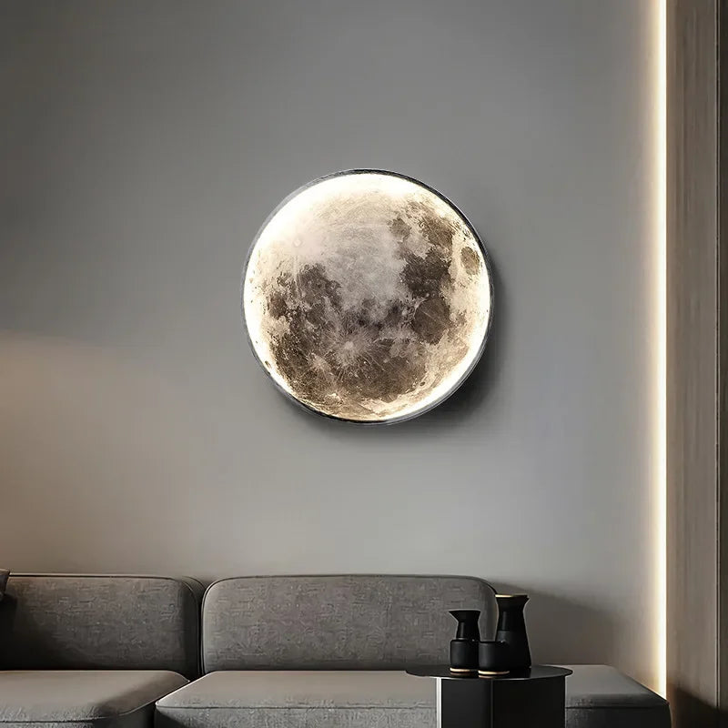 Peinture Lumineuse de Luxe au Style Moderne – Lune et Terre