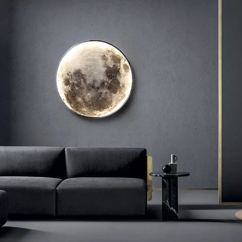 Peinture Lumineuse de Luxe au Style Moderne – Lune et Terre