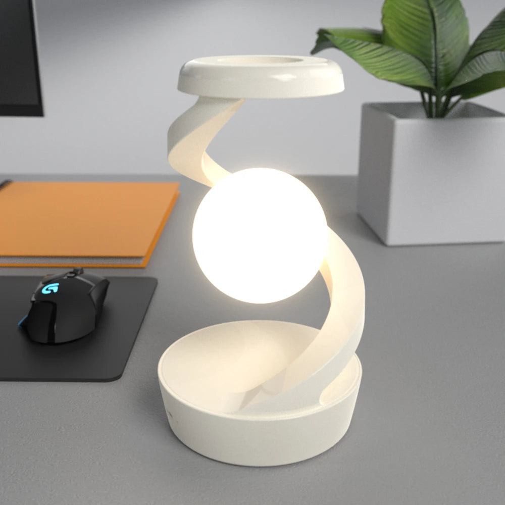 Lampe boule flottante rotative